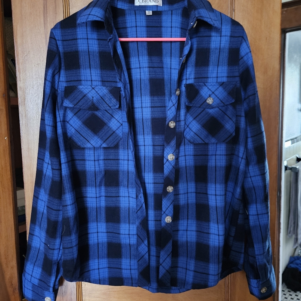 Blue woman's flannel